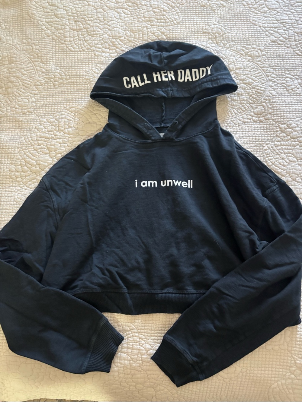 Original merch launch CALL HER DADDY Black Cropped Hoodie